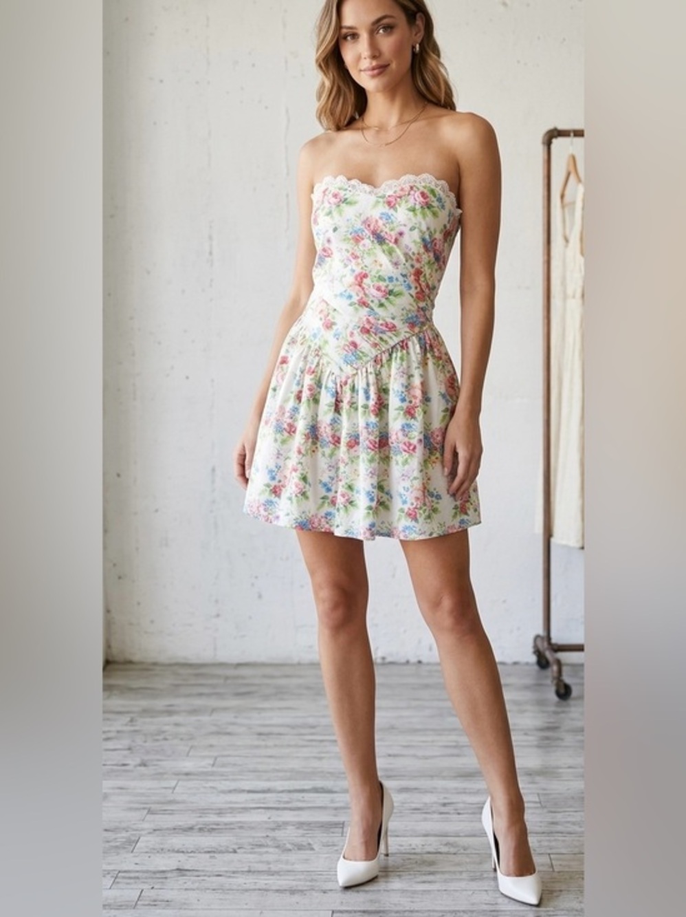 Whitney Eve Corset Floral Mini Dress Size XS